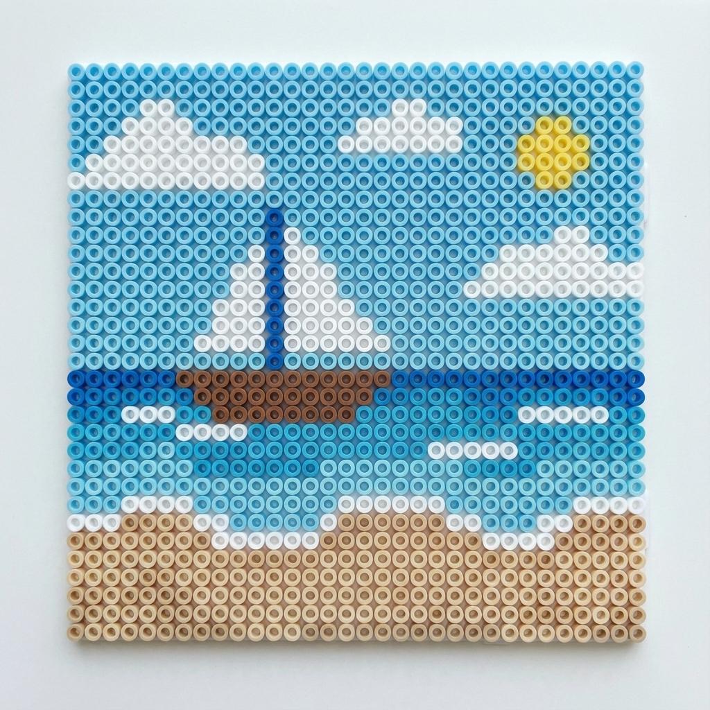 Patrón de cuentas: Velero en la Playa